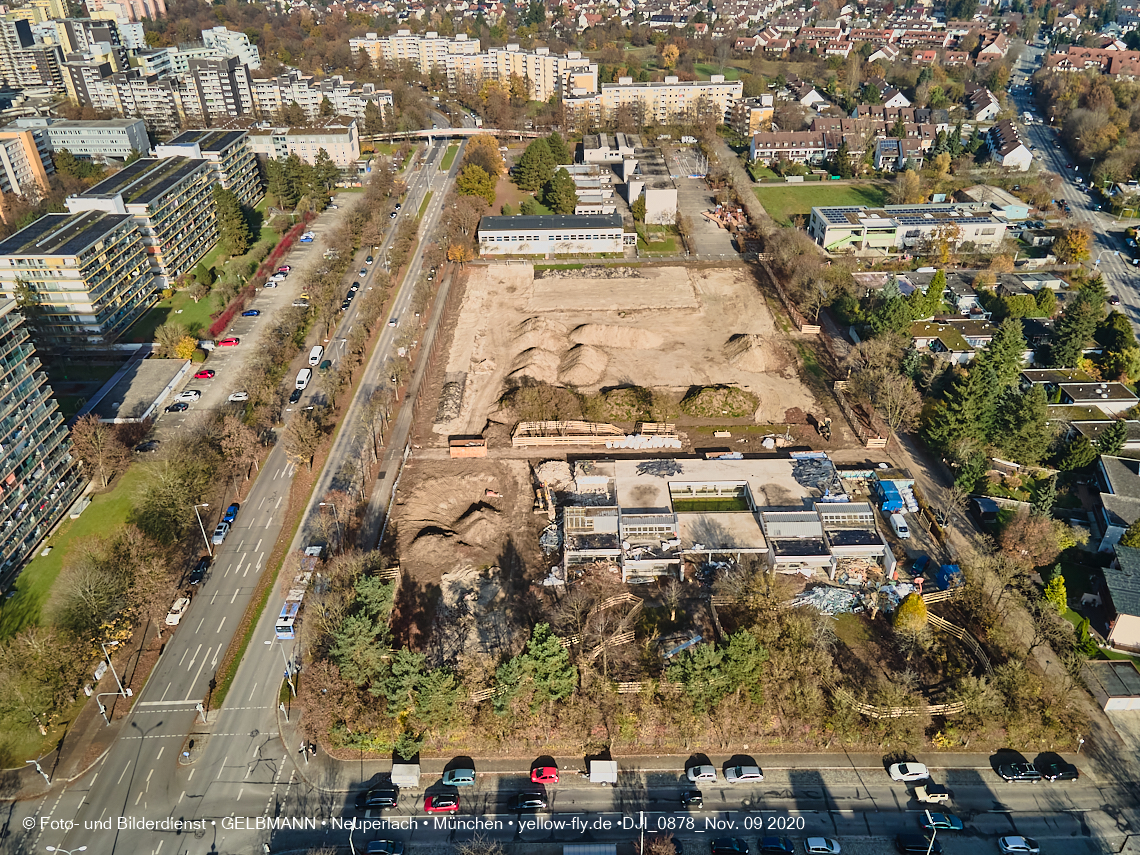 09.11.2020 - Baustelle der neuen Grundschule am Karl-Marx-Ring in Neuperlach